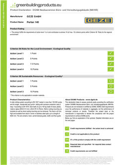 Product verification DGNB Perlan 140
