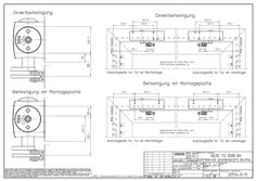 Installation drawing TS 2000 NV transom installation opposite hinge side neutral