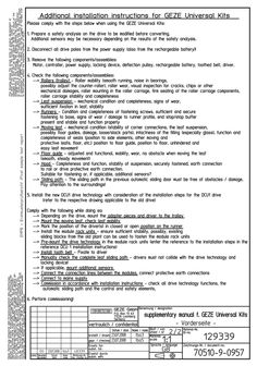 Additional installation instructions for GEZE universal kits
