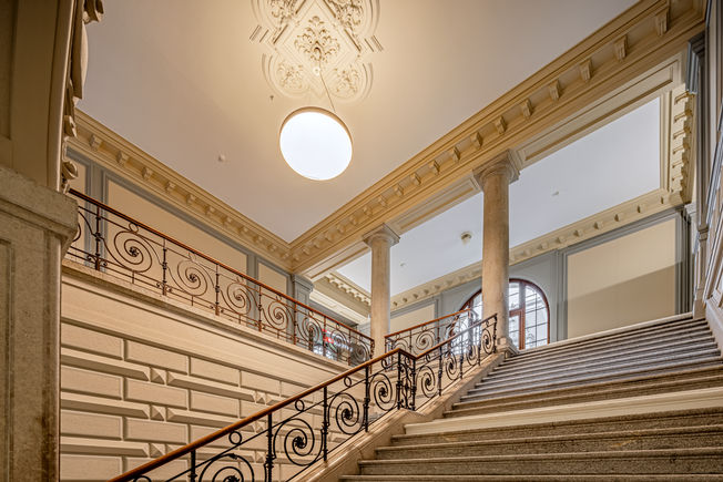 Inside Montreux Station Historical staircase Montreux railway station