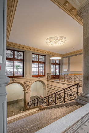 Inside Montreux Station Historical staircase Montreux railway station