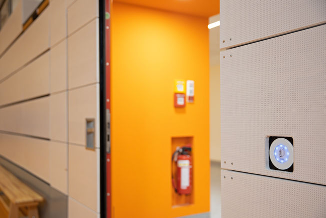 Gymnasium entrance doors