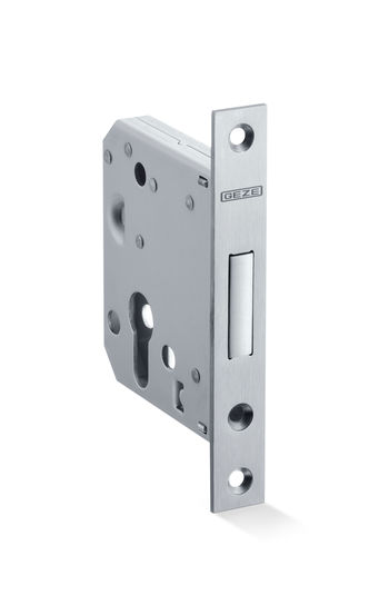 GEZE Lock ML DL S 55 Mortice small deadlock with mounting accessories and strike plate