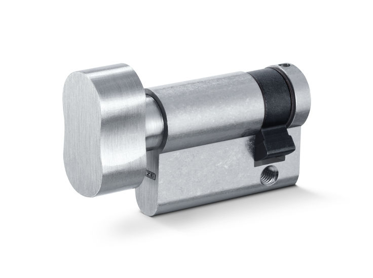 GEZE EPC T/0 cylinder Euro profile half rotary cylinder with groundnut button with M5 fastening screw (70 mm)