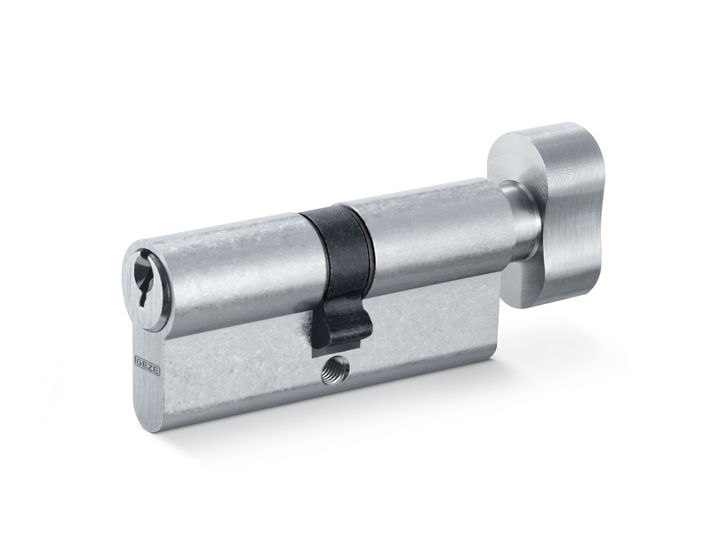 GEZE Cylinder EPC K/T peanut knob European profile double turn cylinder with peanut knob with M5 fixing screw (70 mm) and 3 keys