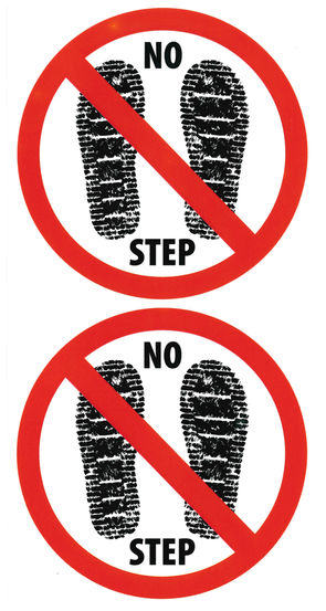 “No step”贴纸 