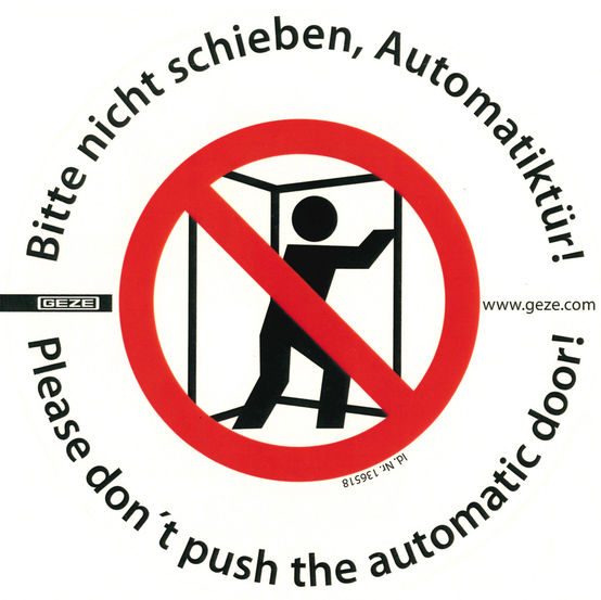 !Aufkleber automatische Karusselltüren! 