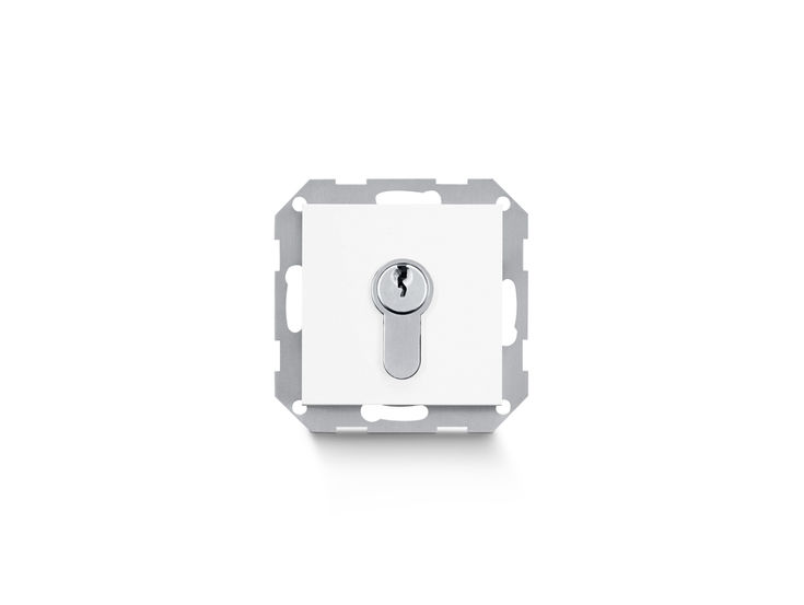 SCT 320 UP white Key operated button with sabotage contact for easy installation on TST 32x