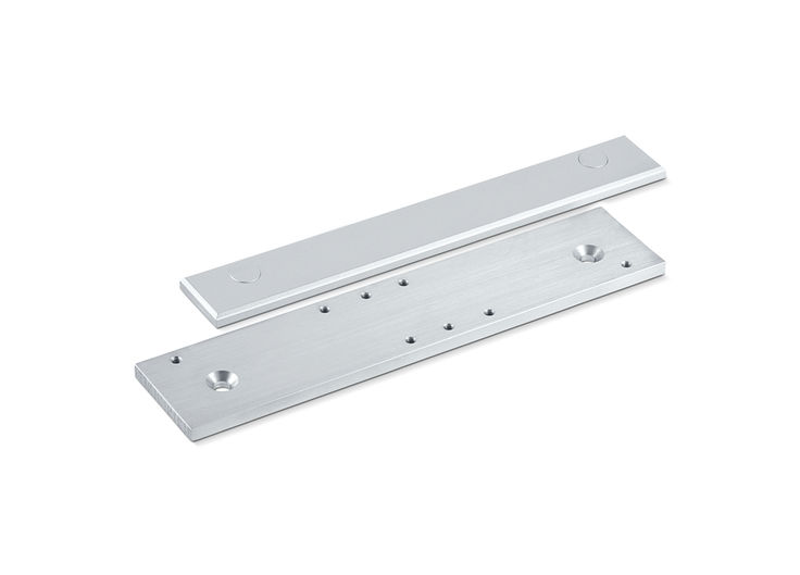 Mounting plate and counterplate for all-glass door 