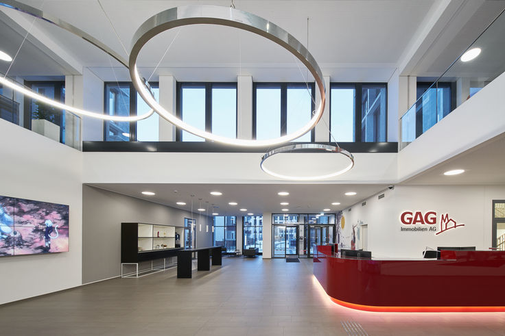 GAG Immobilien AG 总部接待区 ©Jens Willebrand / 盖泽公司