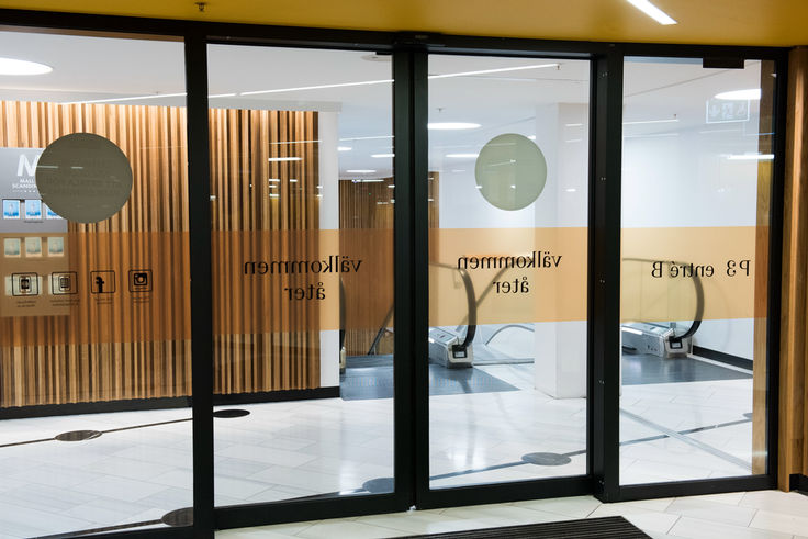 Automatic doors to the car parks, from the inside.