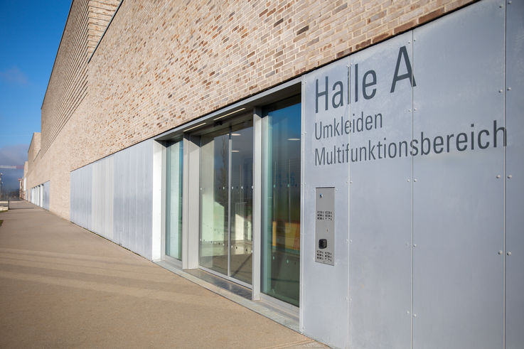 Daytime shot – Gym entrance at Freiham Sports Park