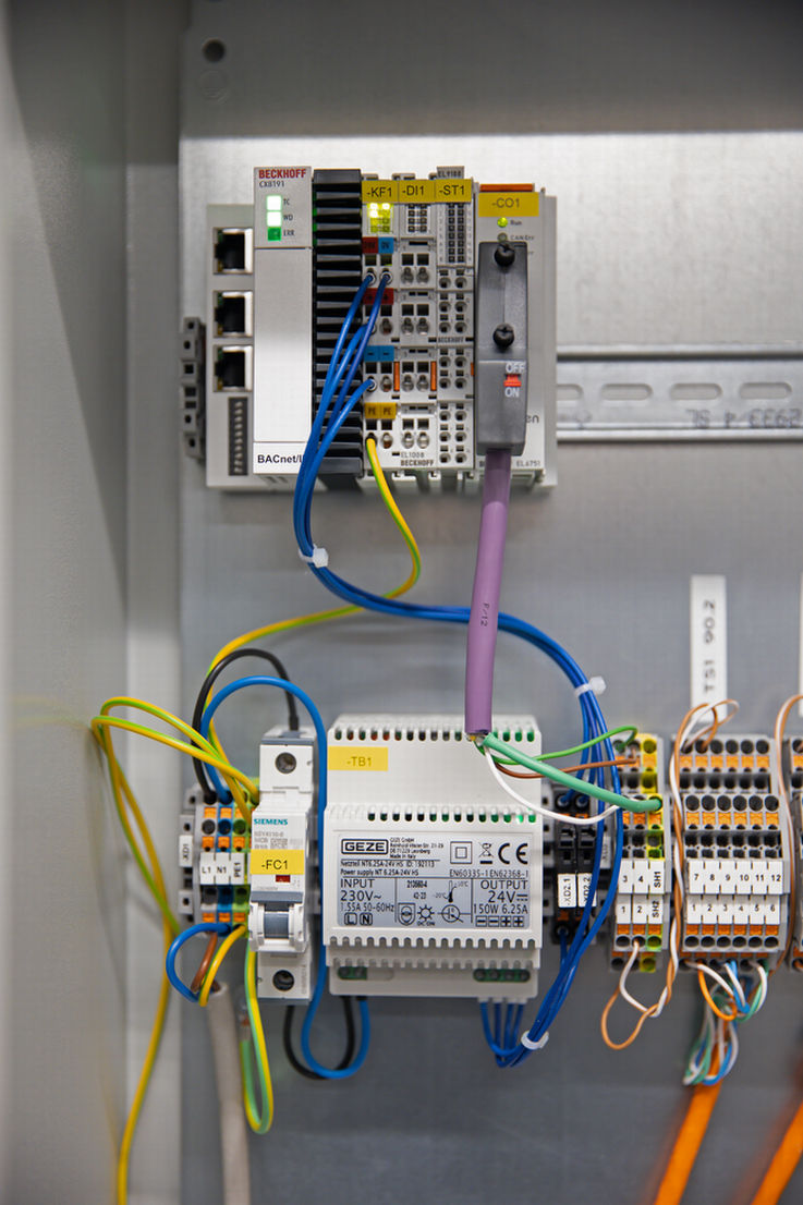 View of a control cabinet at Freiham Sports Park