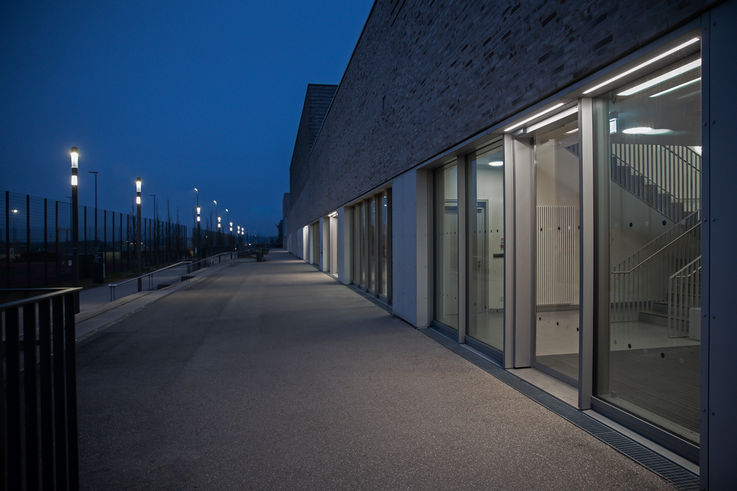 night-time view – Gym entrance at Freiham Sports Park