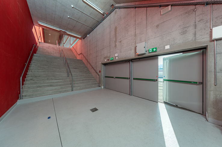 Emergency exit Tissot Arena Biel with RWA K 600