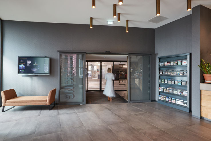 Slimdrive SL NT in entrance from lobby to garage Van der Valk Lent-Nijmegen